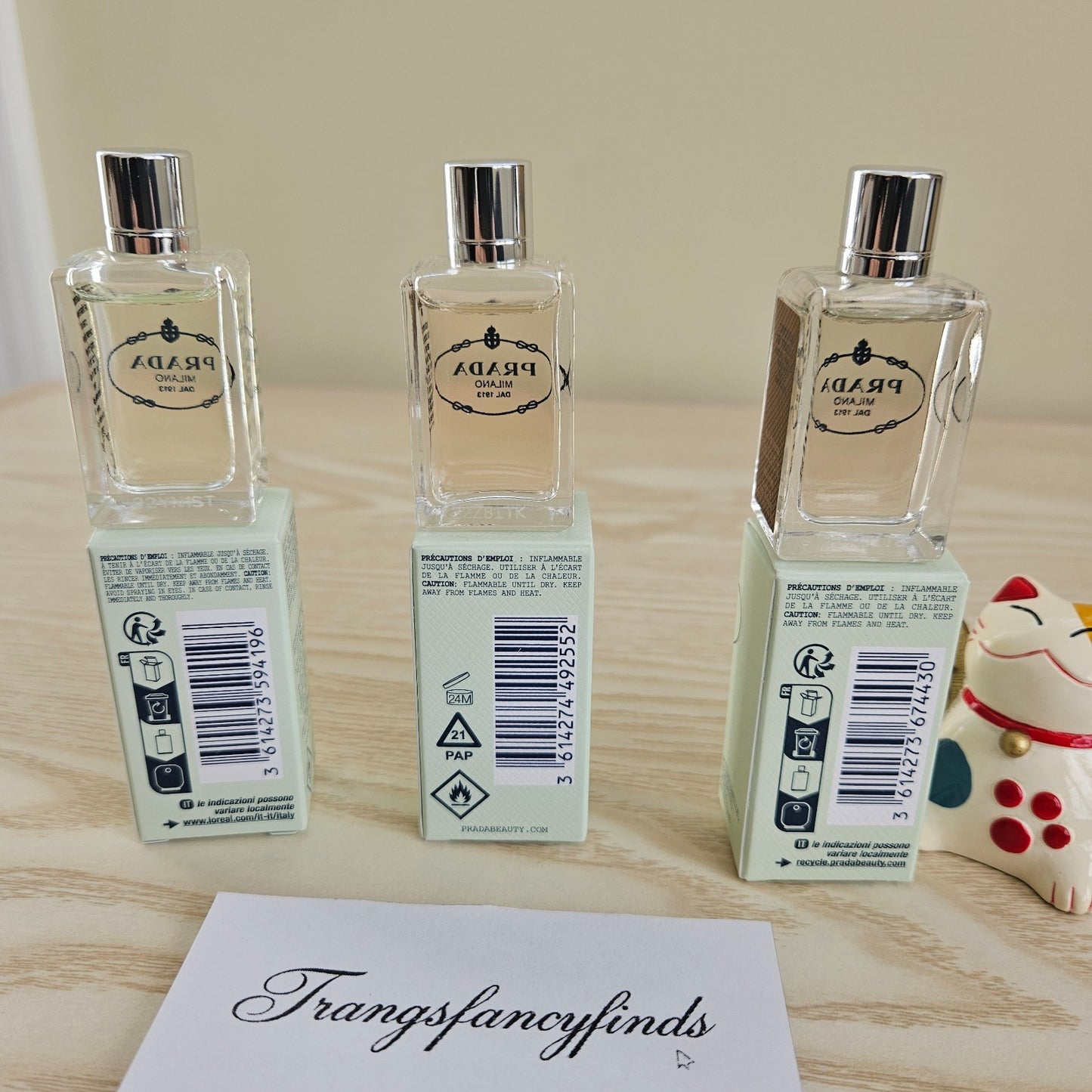 NIB!Prada Les Infusions Mini Set 7.5mL Iris Santal Vanille Eau De Parfum Lot X 3