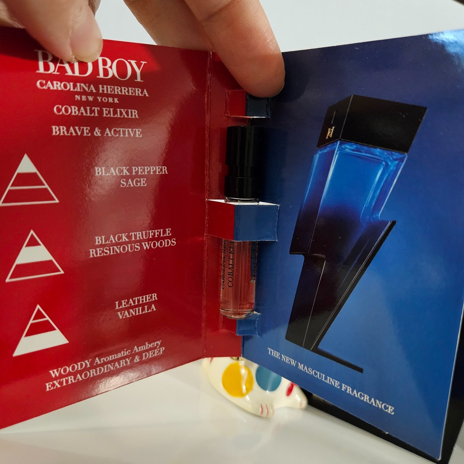 Carolina Herrera Bad Boy Cobalt Elixir EDP 1.5mL Sample Vial Lot of 2 NEW