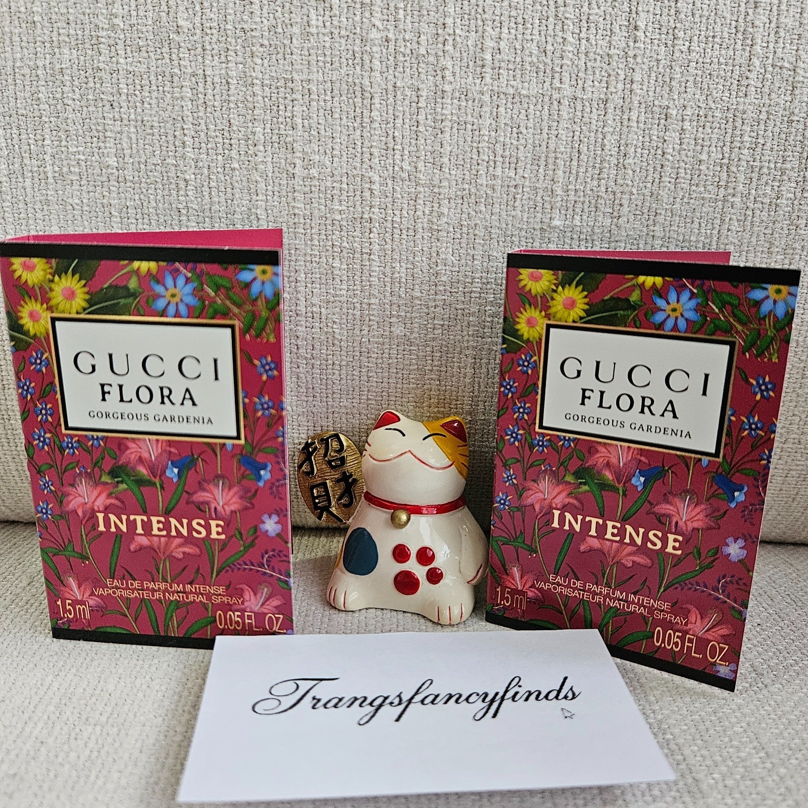 NIB!2x Gucci Flora Gorgeous Gardenia EDP INTENSE vial Spray .05oz, 1.5ml*NEW2025