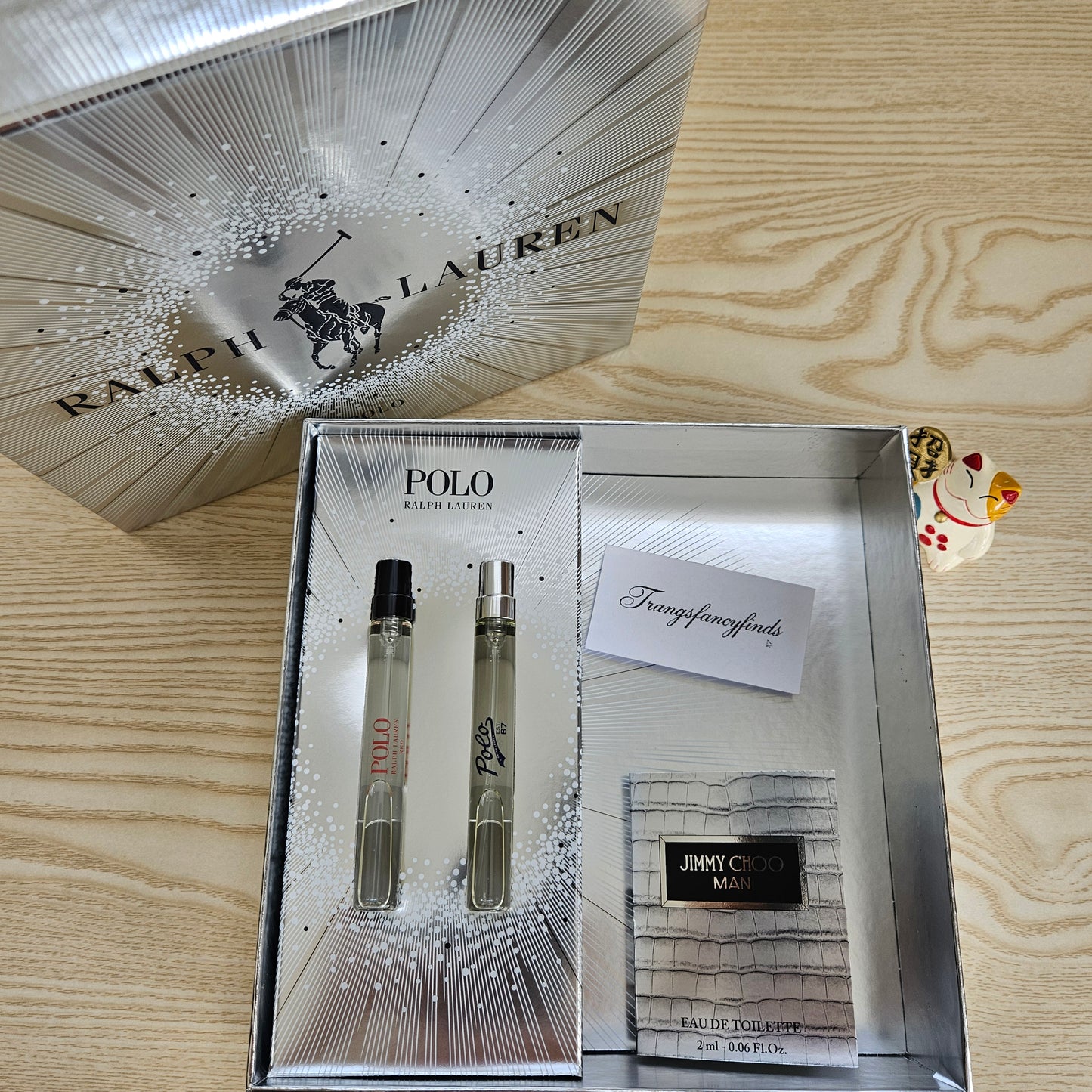 Polo Ralph Lauren 2-Pc Travel Spray Set EDT + Free Jimmy Choo Man 2ml Sample