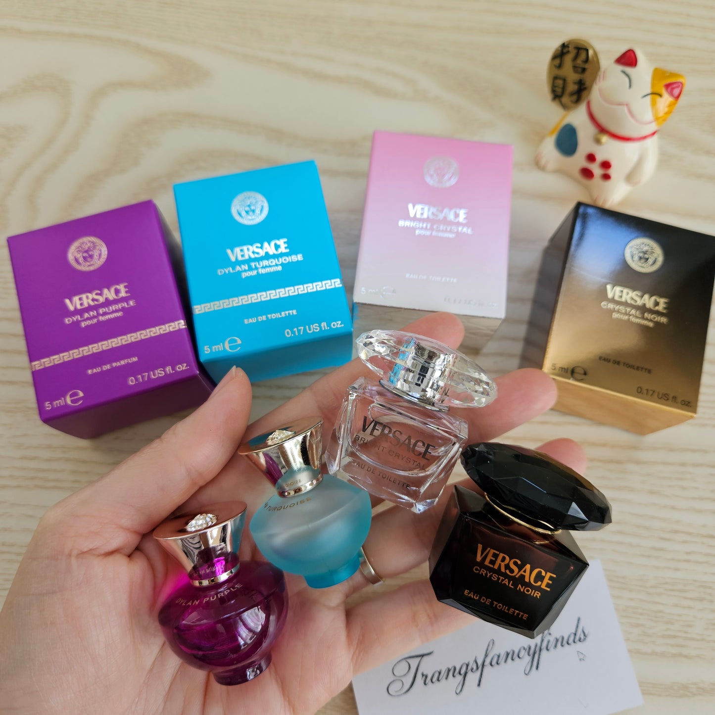 Versace 4-PC Mini Fragrance Set Dylan Purple Turquoise Bright Crystal Noir 5ml