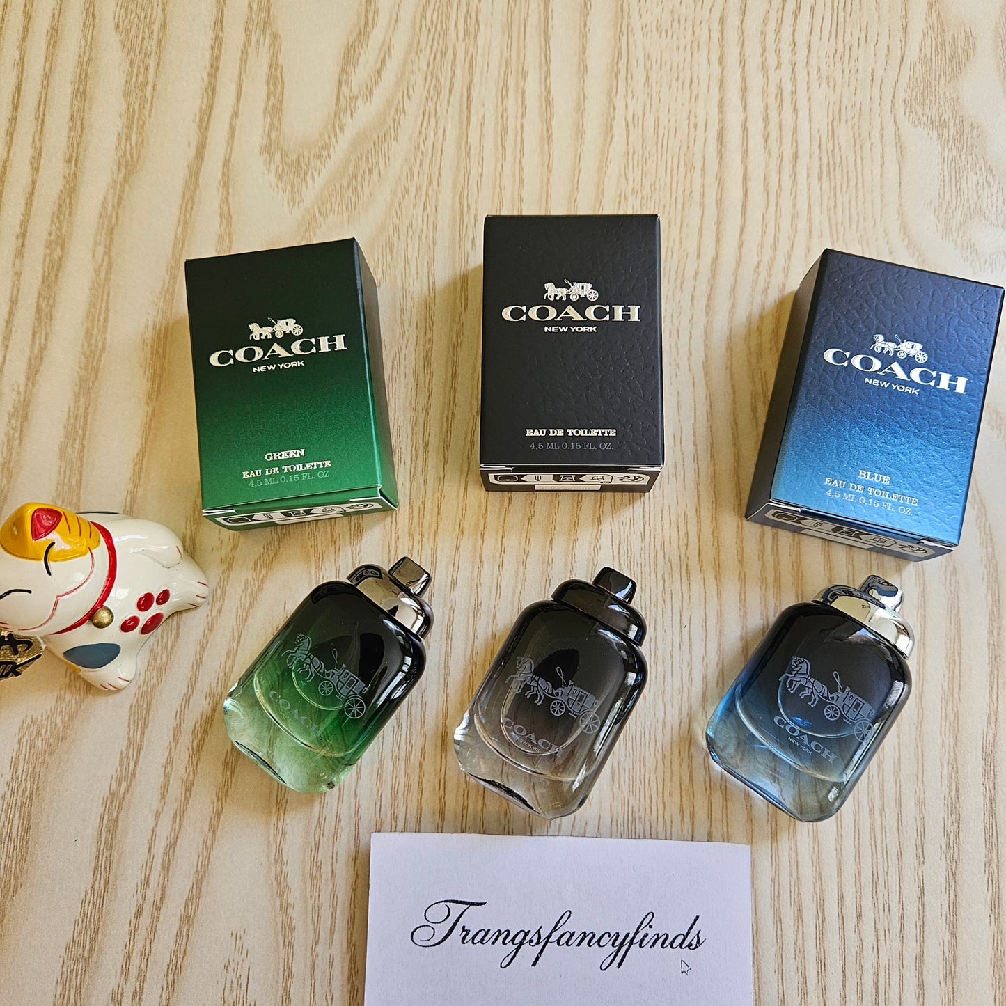 Coach New York Men's EDT Mini Set 3pc Green + Blue + Coach 4.5mL Dabber NIB