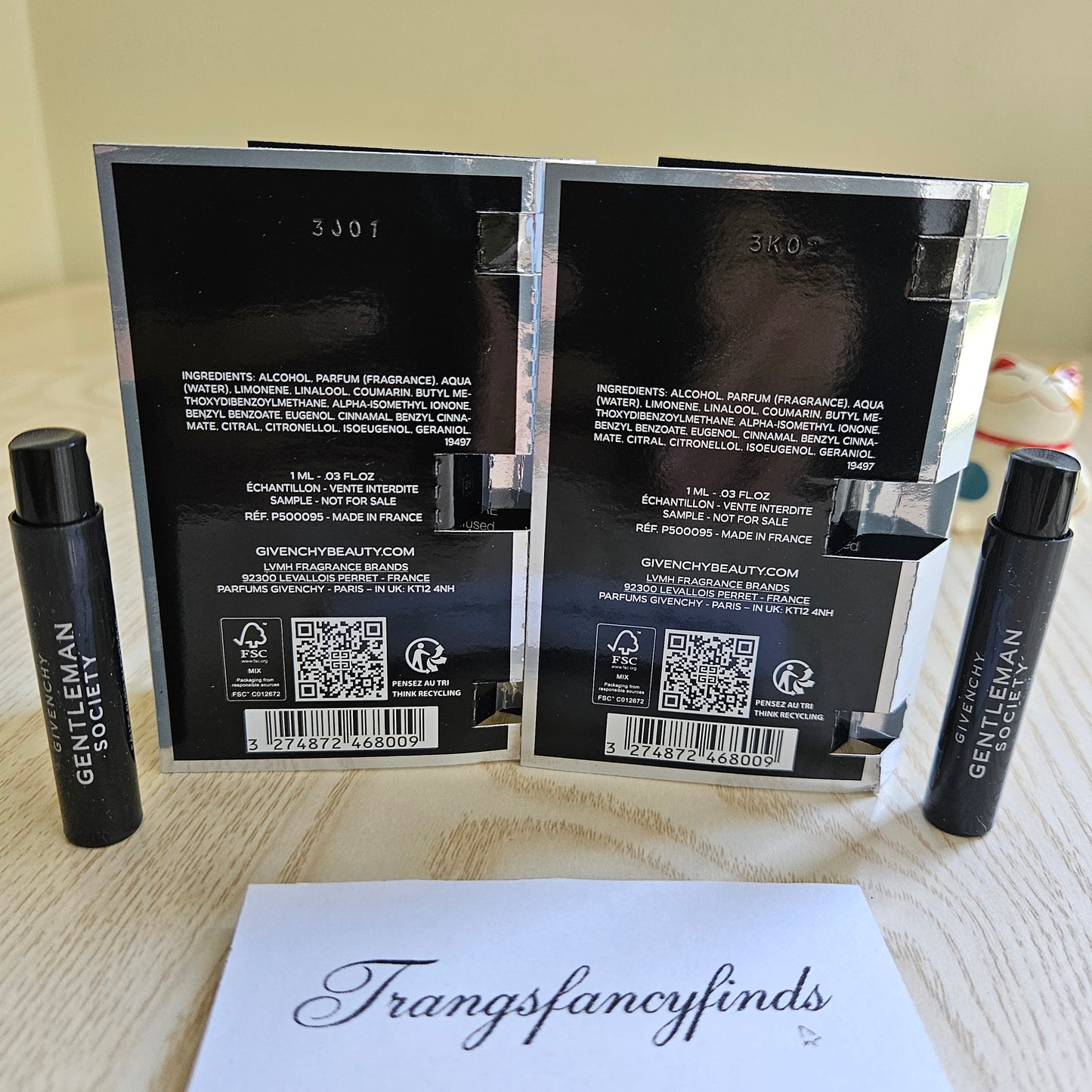 Givenchy Gentleman Society Extreme EDP Sample Vials 1mL x2 Authentic Men