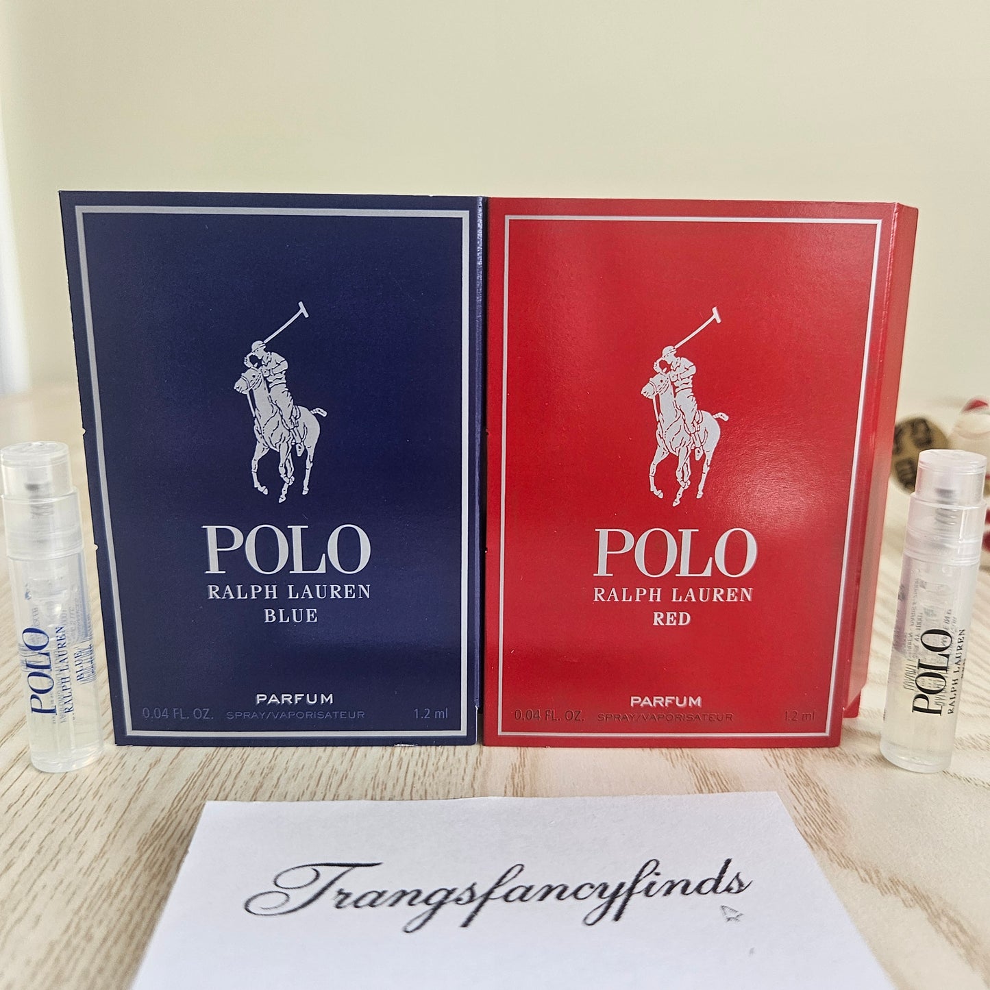 Ralph Lauren Polo Blue & Red Parfum Sample Vials 1.2ml Each Set of 2