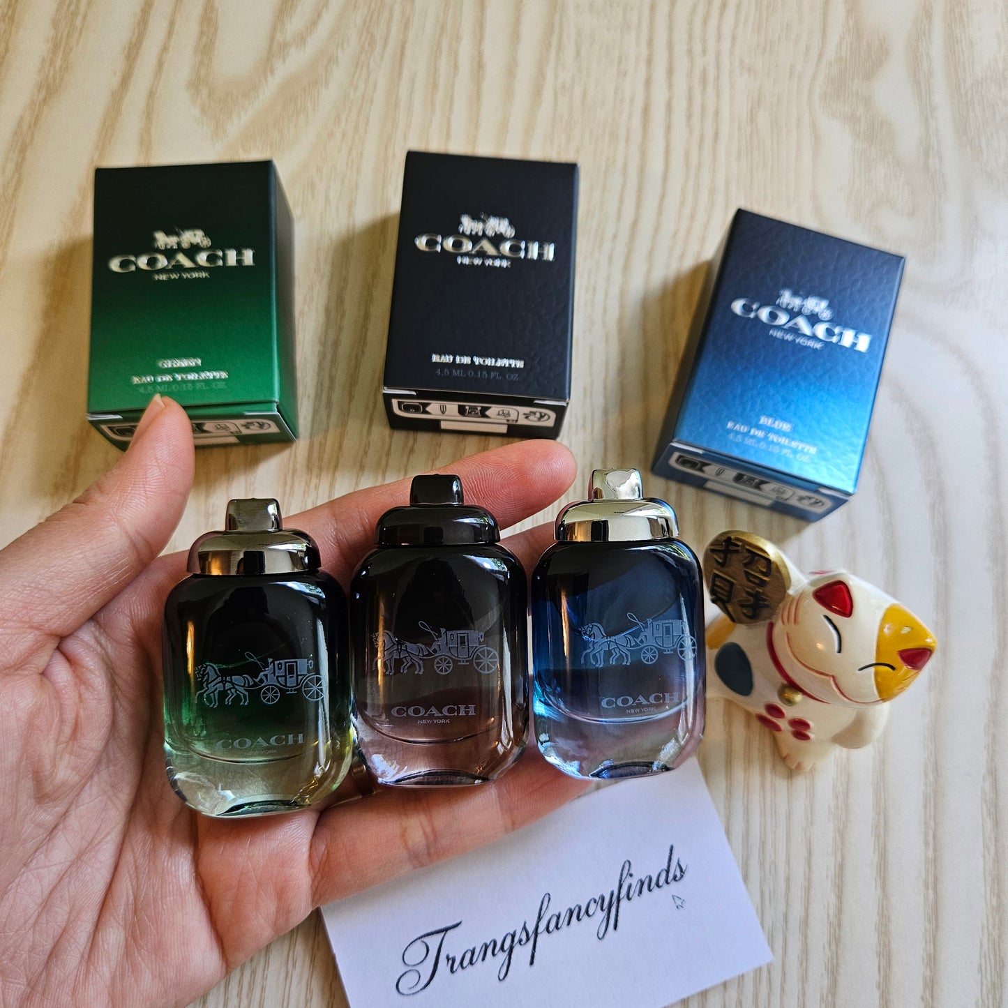 Coach New York Men's EDT Mini Set 3pc Green + Blue + Coach 4.5mL Dabber NIB