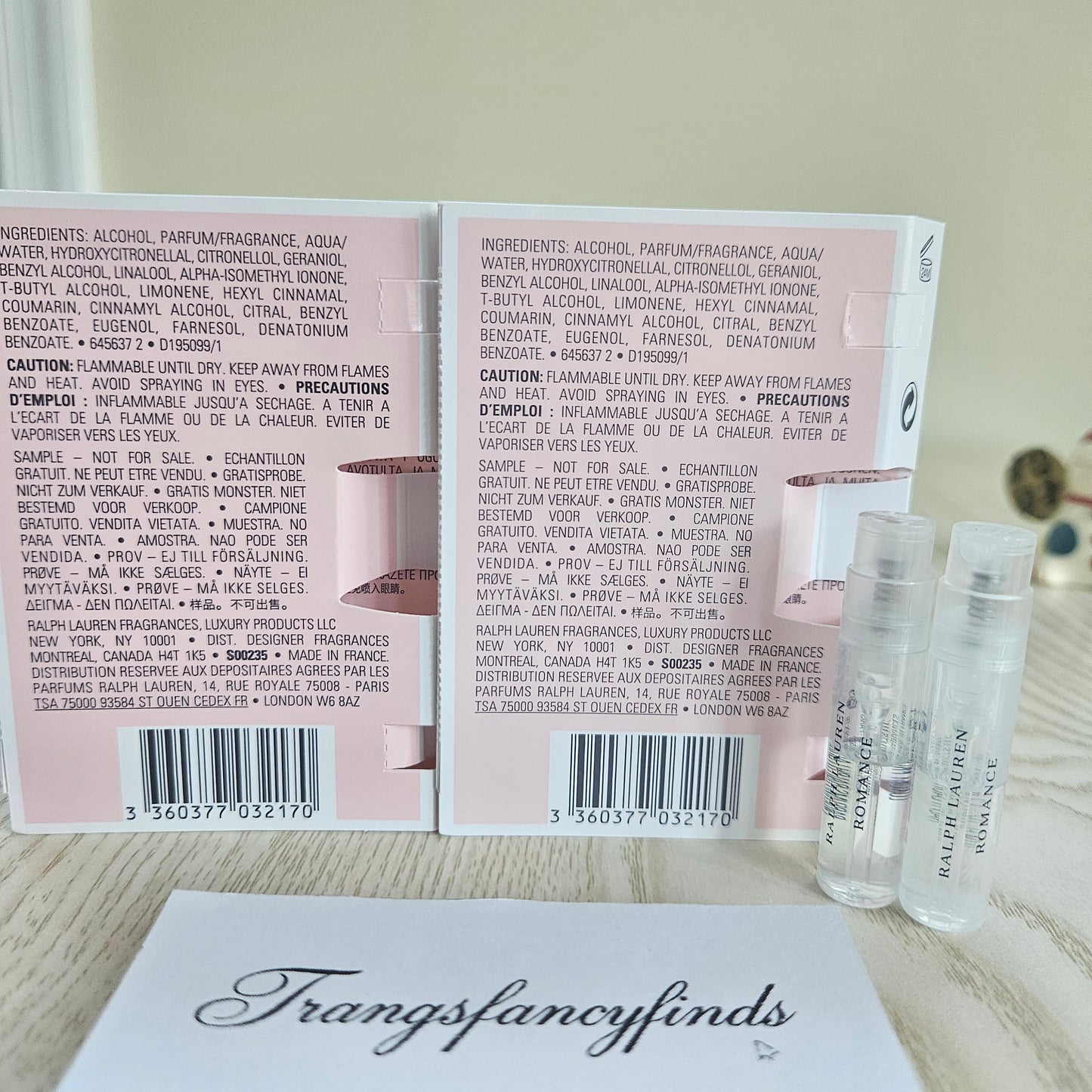 Ralph Lauren Romance EDP Perfume Sample Vials 1.2ml x2 Women Spray