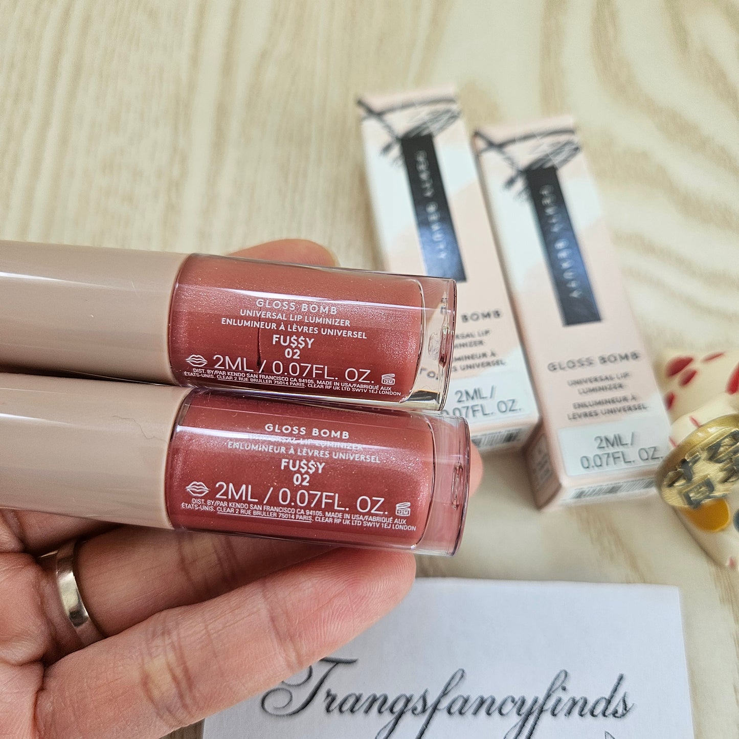 Fenty Beauty Gloss Bomb Universal Lip Luminizer Mini 2mL Fussy 02 Set of 2 NIB