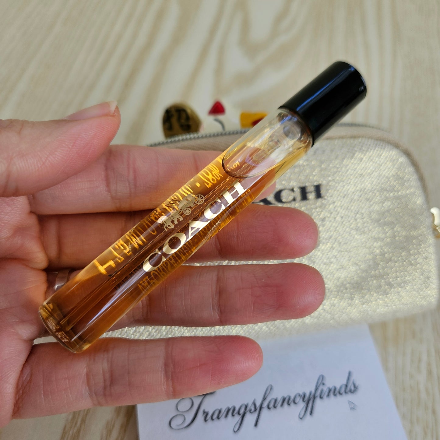 Coach Gold Parfum 7.5mL Travel Spray + Gold Pouch Gift Set New