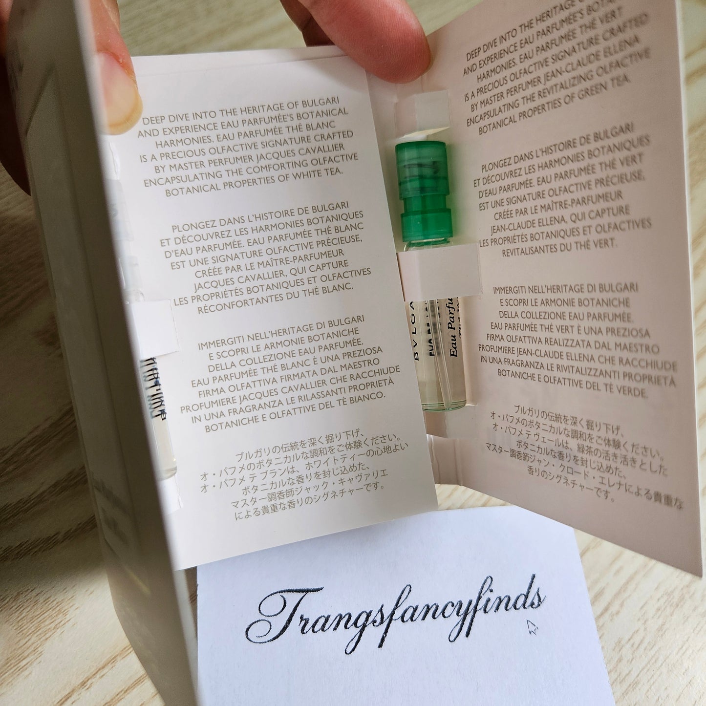 BVLGARI Eau Parfumée Thé Vert & Thé Blanc EDT Sample Vials 1.5mL x2 Authentic