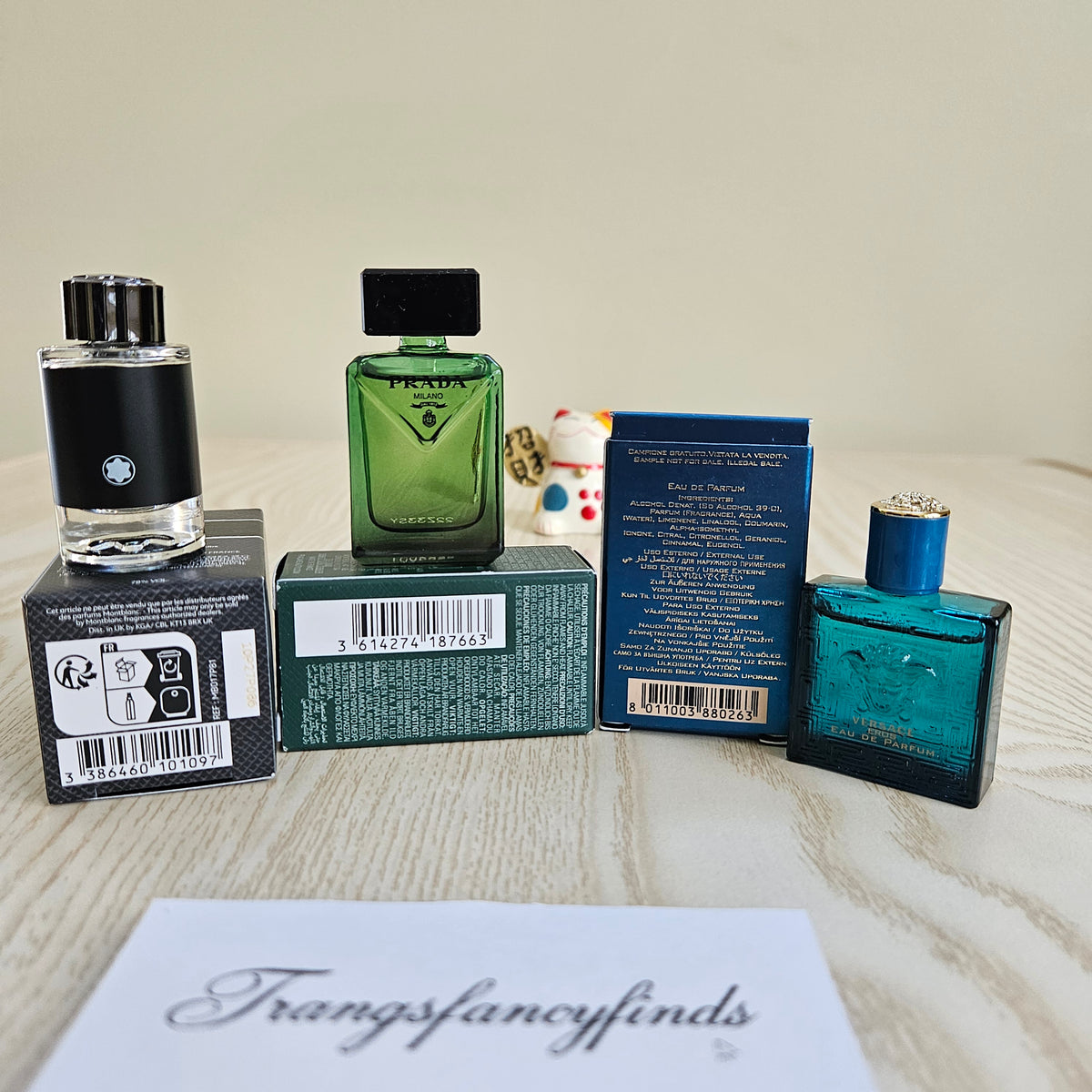 Montblanc Explorer + Prada Paradigme + Versace Eros EDP Mini Miniature Set 3pc