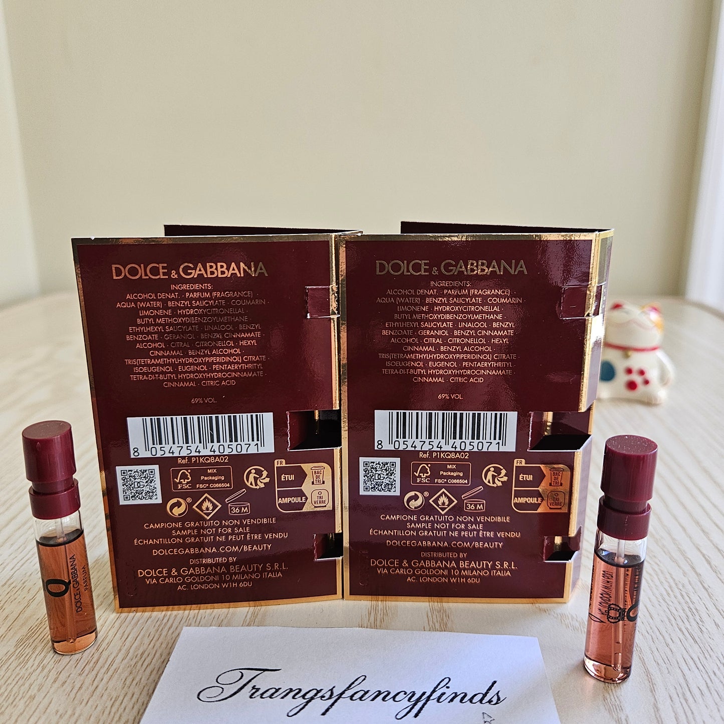 Dolce & Gabbana Q Parfum Authentic Vial Sample 1.5mL x2 NEW