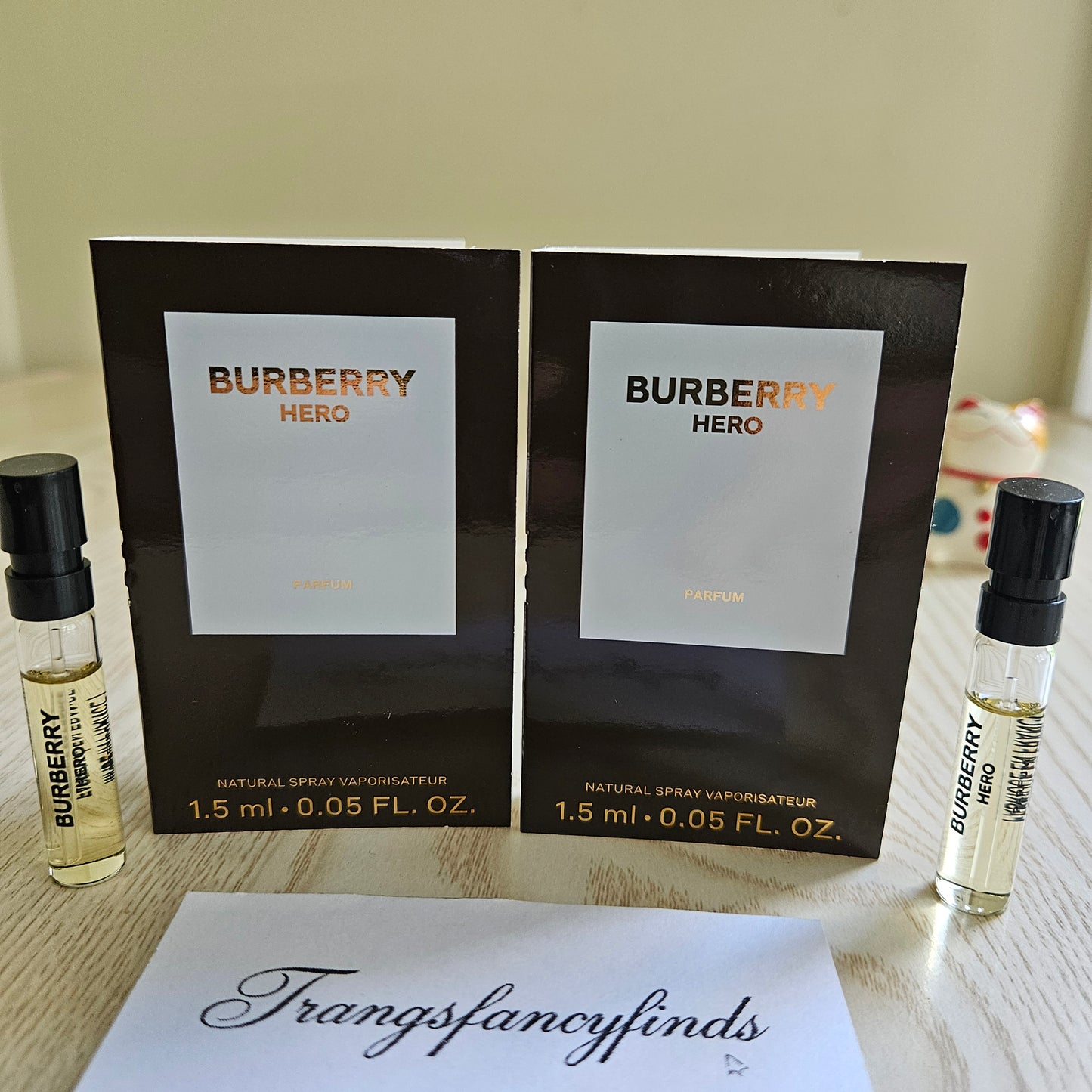 Burberry Hero Parfum 1.5mL Sample Vial Spray x2 Authentic Men new