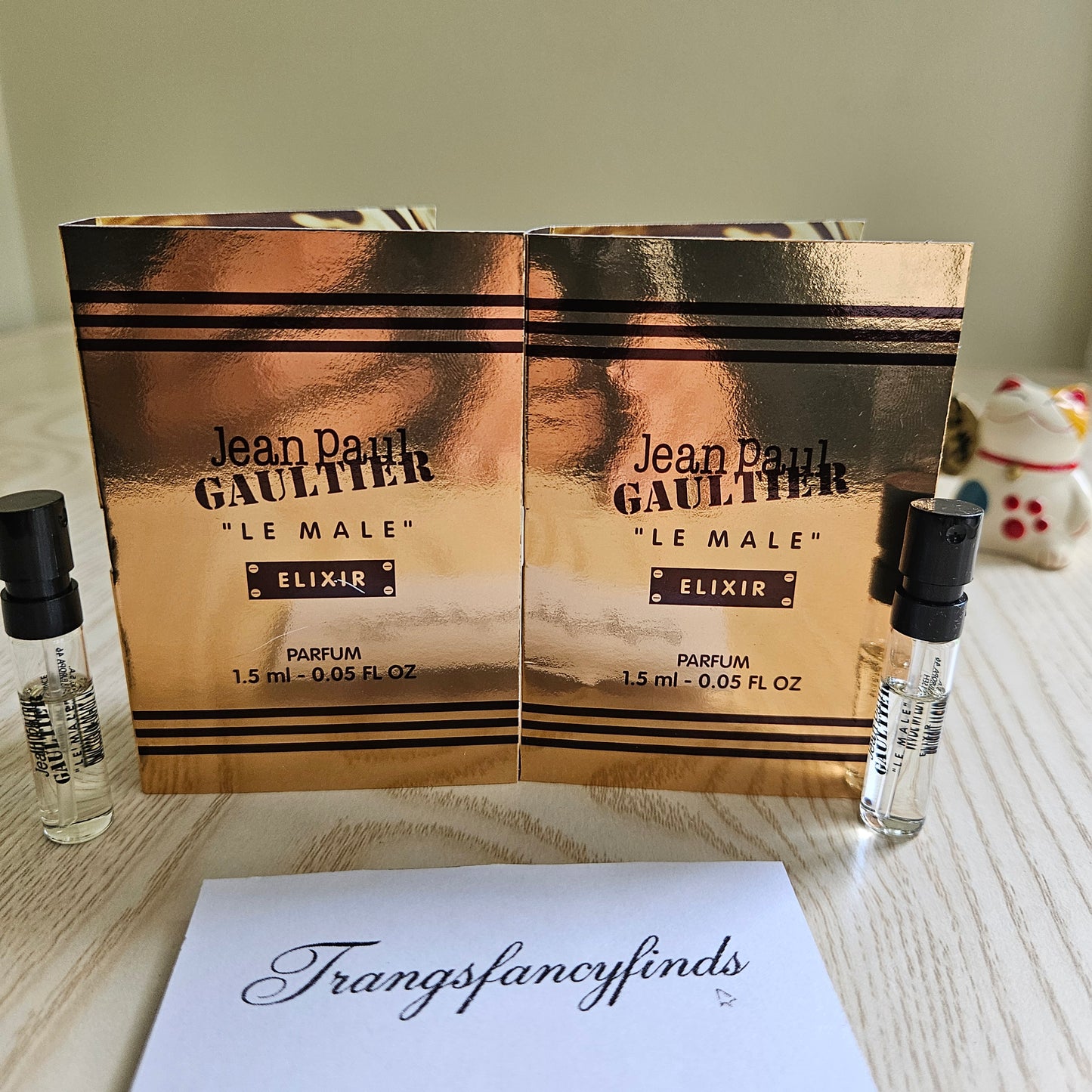 Jean Paul Gaultier Le Male Elixir Parfum 1.5mL Sample Vial Spray x2 Authentic