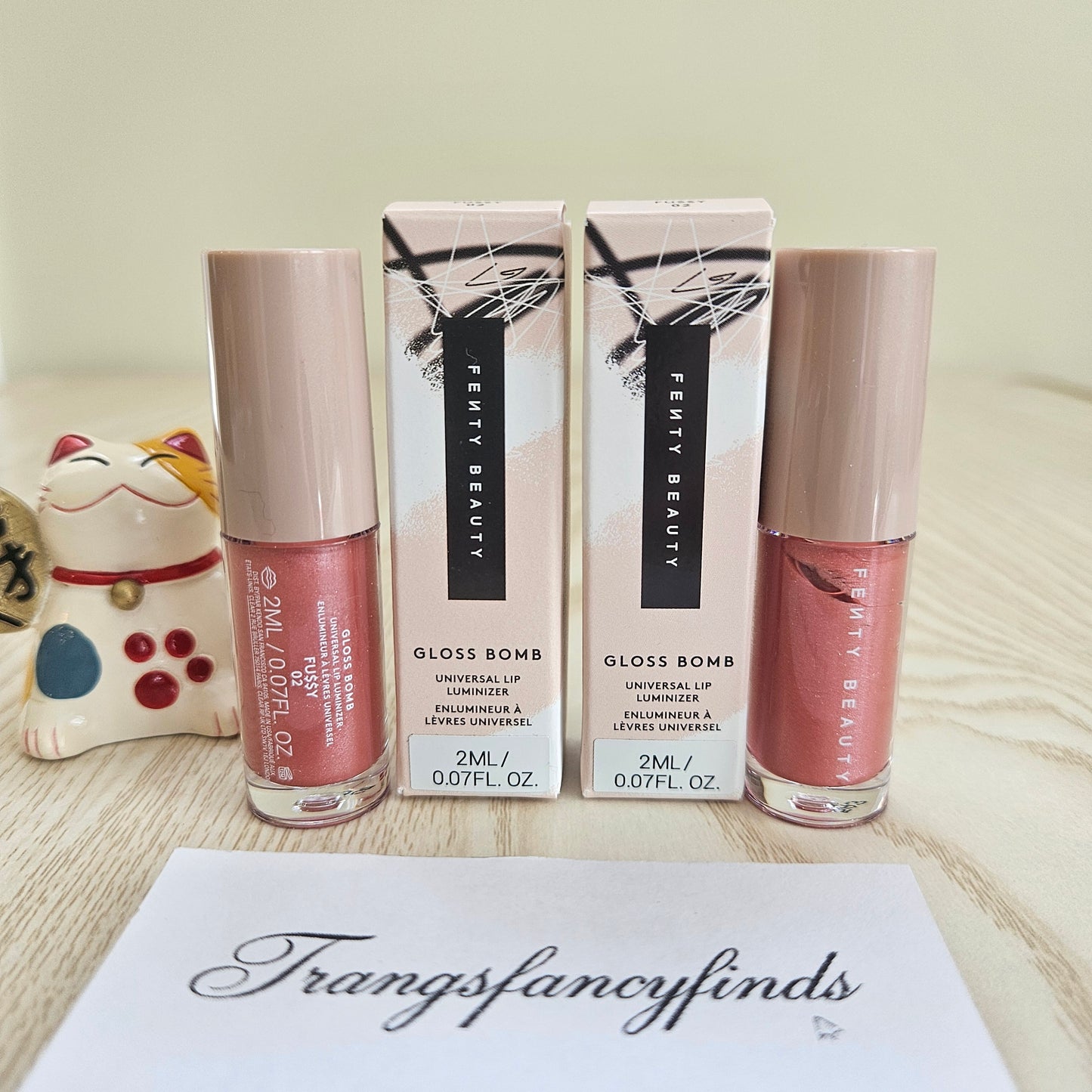 Fenty Beauty Gloss Bomb Universal Lip Luminizer Mini 2mL Fussy 02 Set of 2 NIB