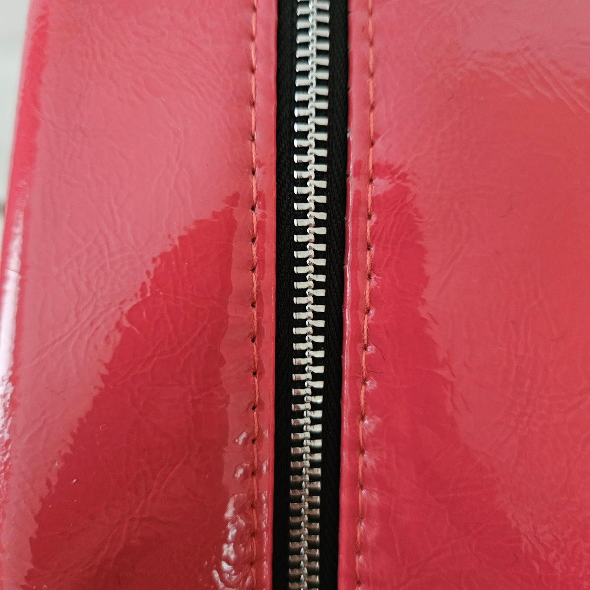 NEW! Jean Paul Gaultier Parfums Red Patent Cosmetic Bag Toiletry Pouch Zip Case
