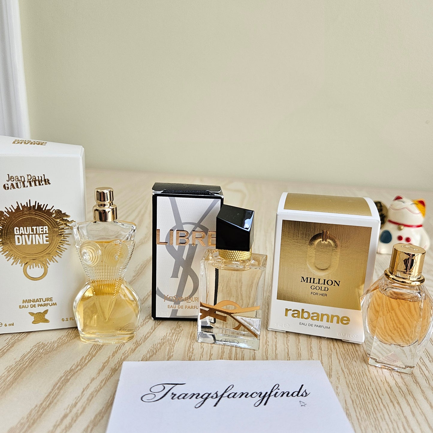 NIB! Designer Miniature EDP Set JPG Divine YSL Libre Rabanne Million Gold 3pcs