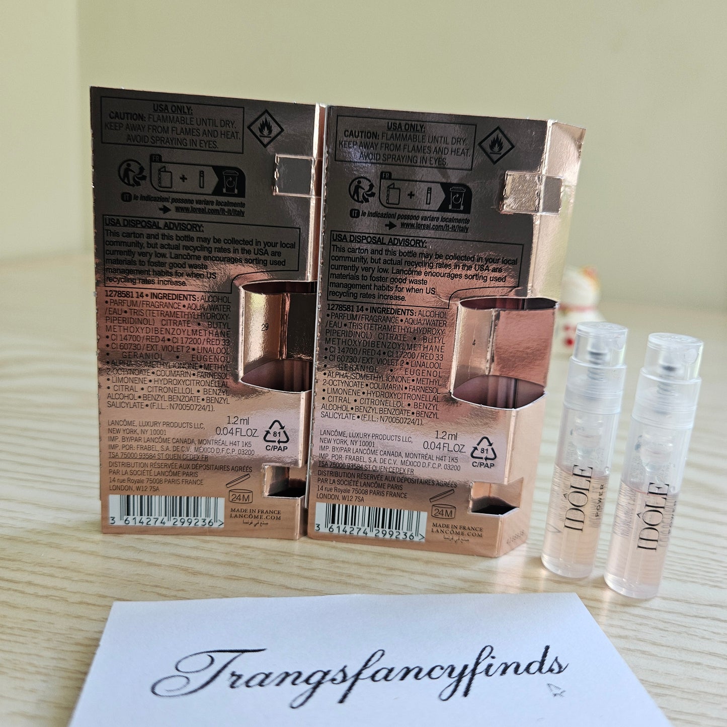 Lancôme Idôle Power EDP Intense Authentic Sample Vials 1.2mL x2 NIB