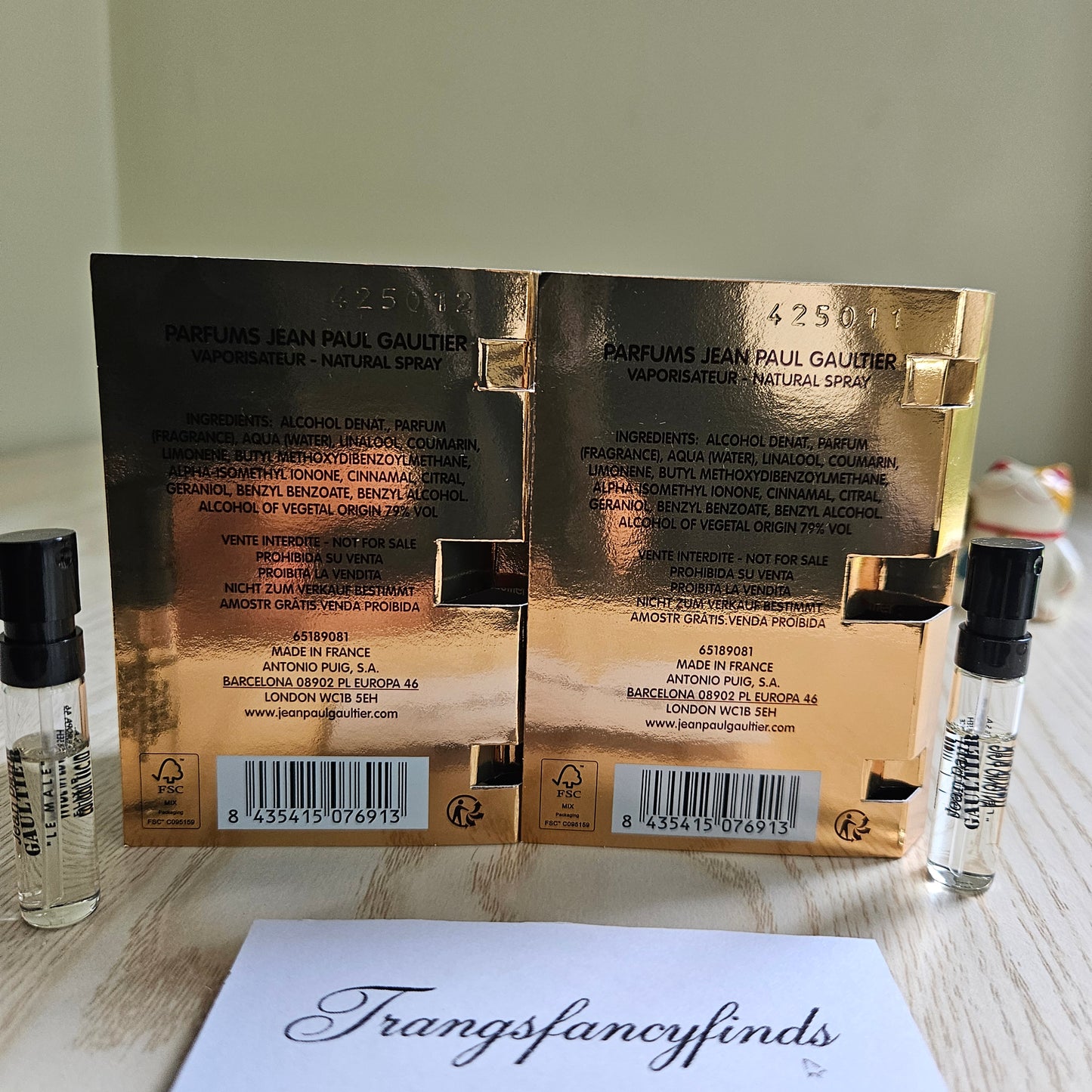 Jean Paul Gaultier Le Male Elixir Parfum 1.5mL Sample Vial Spray x2 Authentic