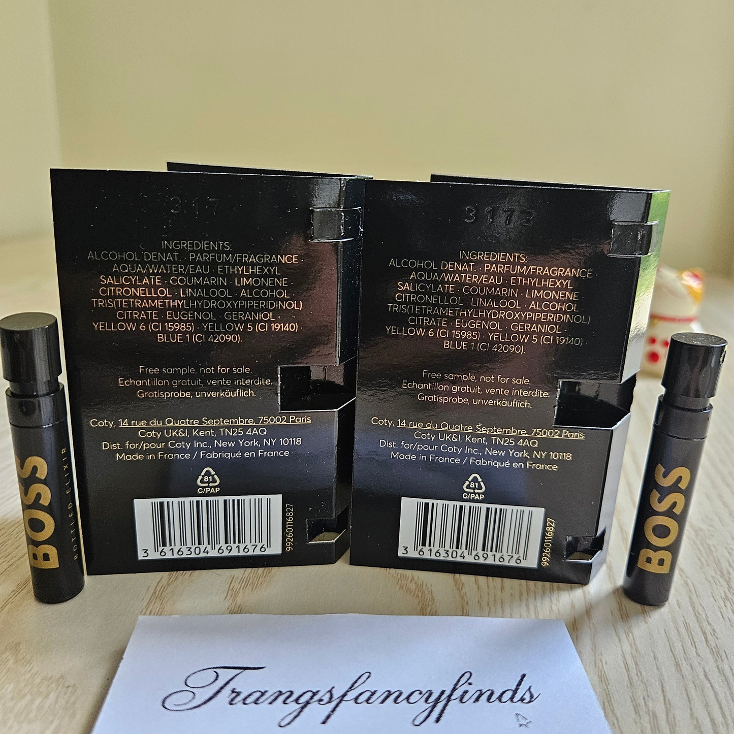Hugo Boss Bottled Elixir Parfum Intense Sample Vial Spray 1.2mL x2 Authentic
