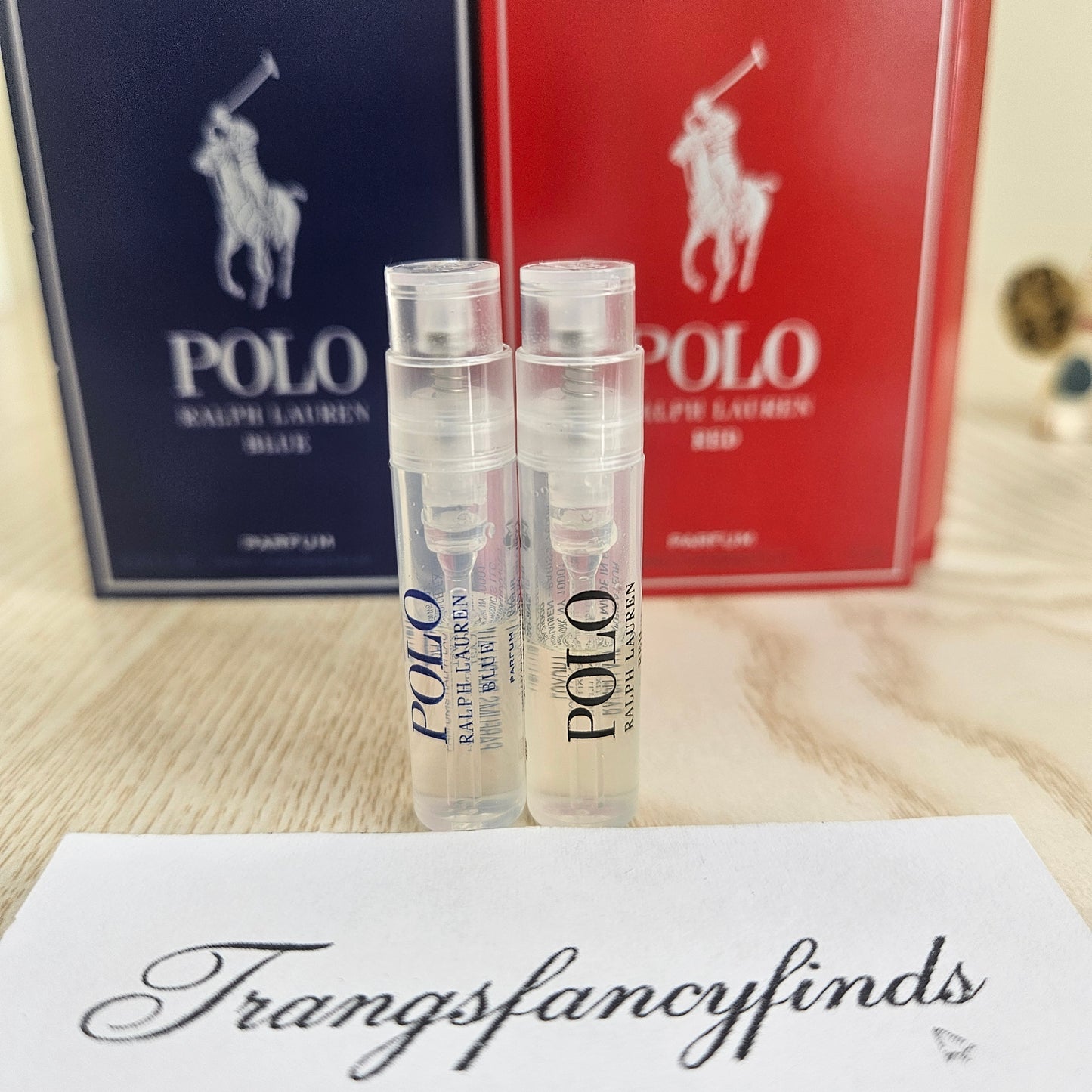 Ralph Lauren Polo Blue & Red Parfum Sample Vials 1.2ml Each Set of 2