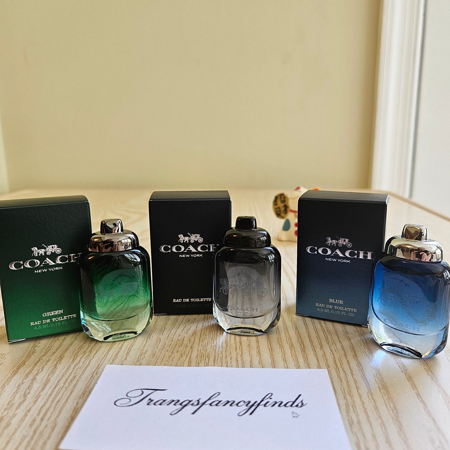 Coach New York Men's EDT Mini Set 3pc Green + Blue + Coach 4.5mL Dabber NIB