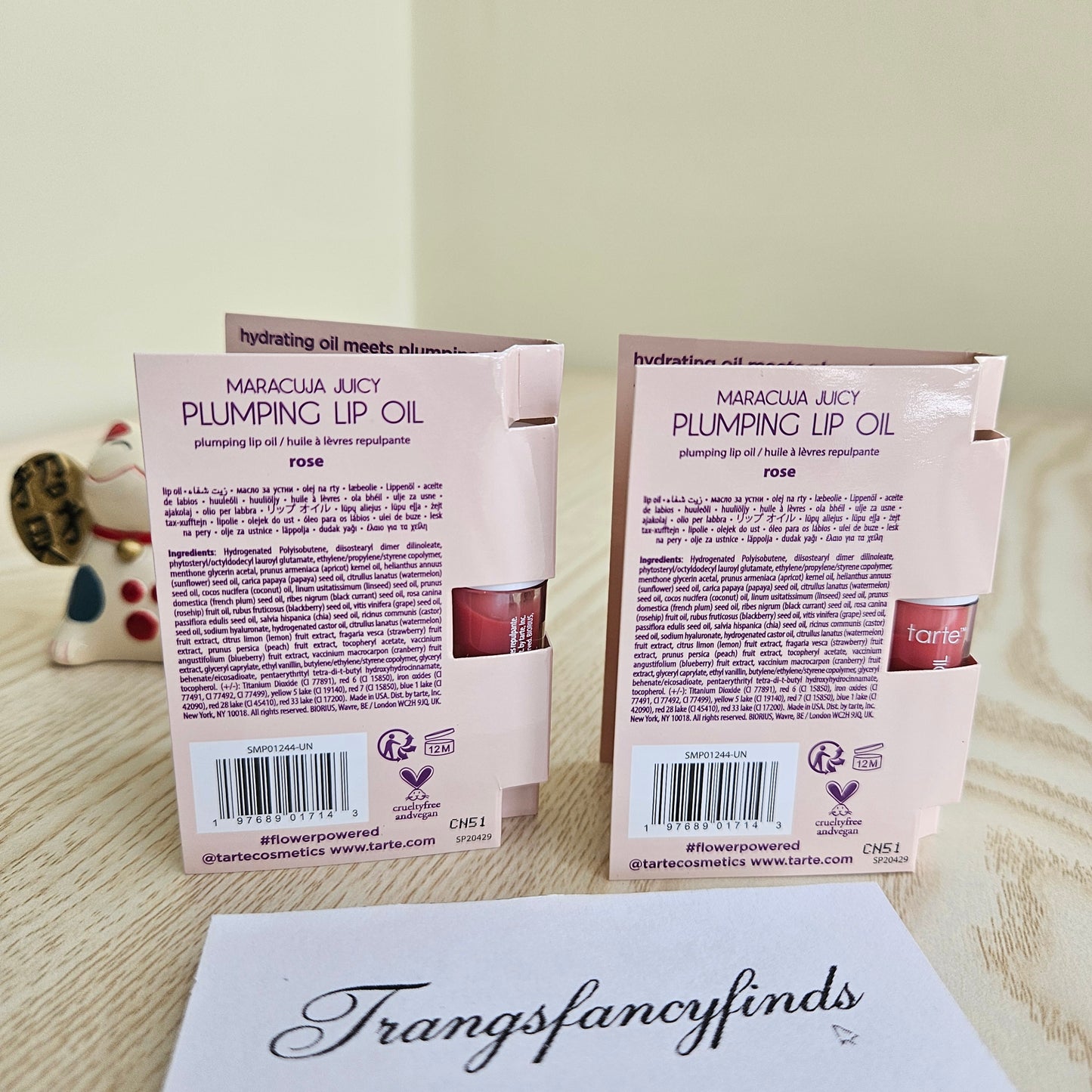 Tarte Maracuja Juicy Plumping Lip Oil Mini Rose 0.5mL NIB Lot of 2