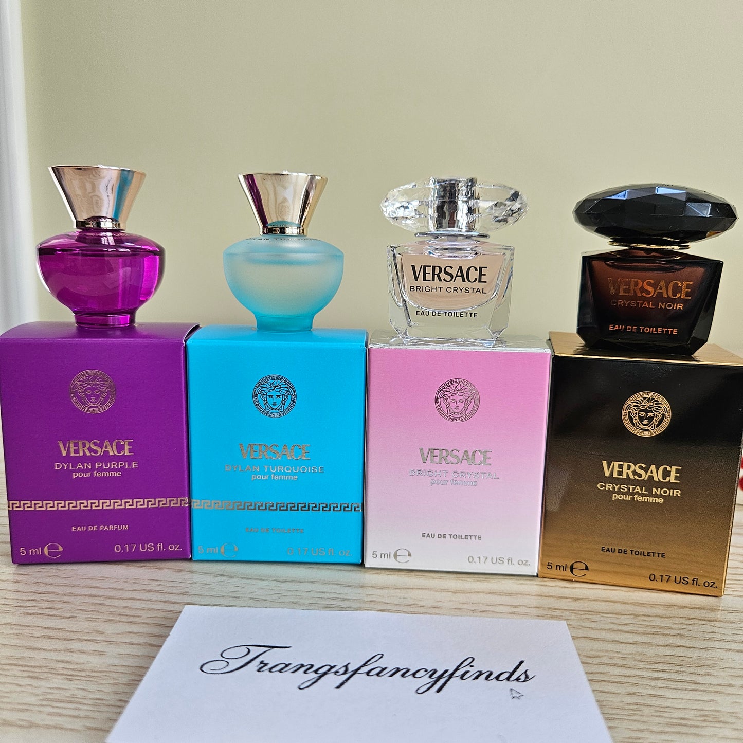Versace 4-PC Mini Fragrance Set Dylan Purple Turquoise Bright Crystal Noir 5ml