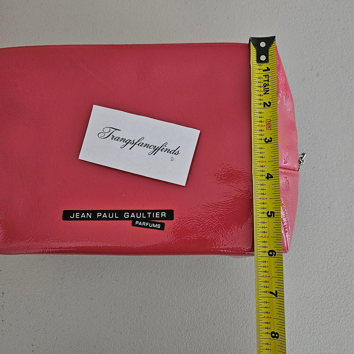 NEW! Jean Paul Gaultier Parfums Red Patent Cosmetic Bag Toiletry Pouch Zip Case