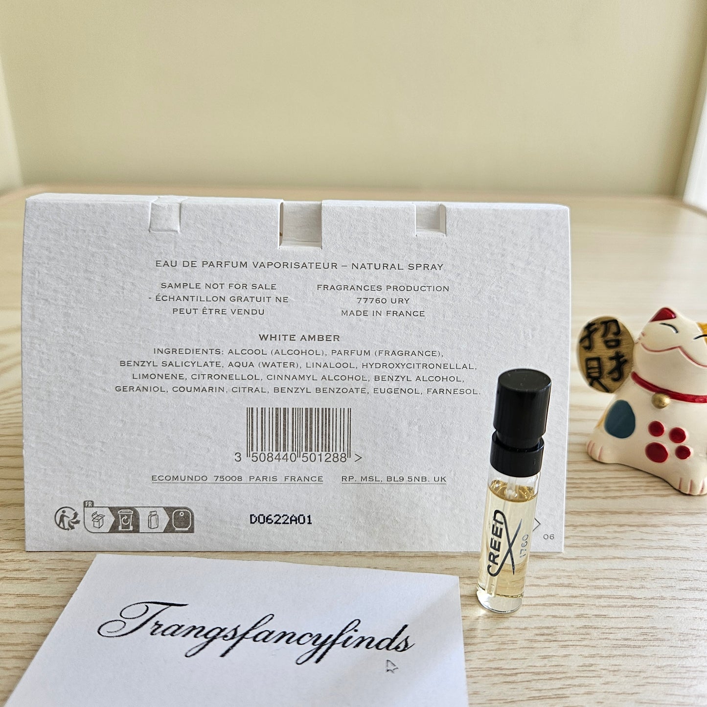 Creed White Amber EDP Sample Vial Spray 1.7mL Authentic NIB