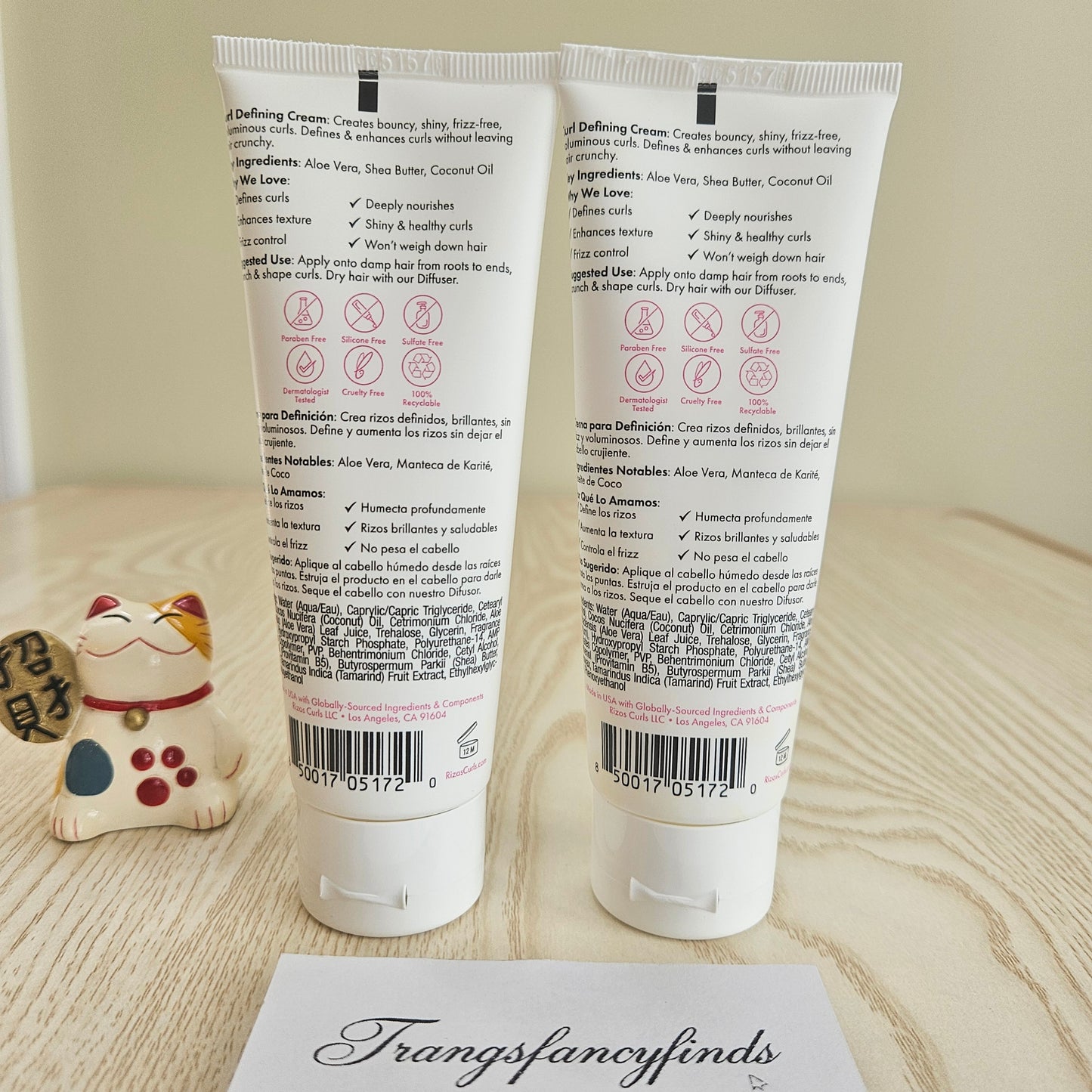Rizos Curls Curl Defining Cream 2.5 oz Lot of 2 Aloe Shea Frizz Control