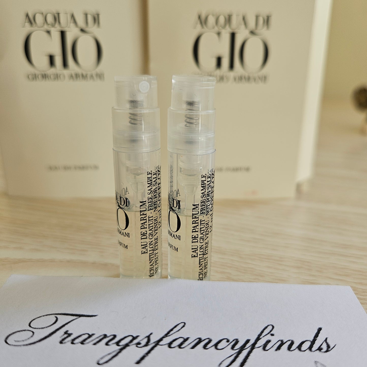 Giorgio Armani Acqua Di Gio EDP Sample Vials Lot x2 Authentic 1.2mL Spray