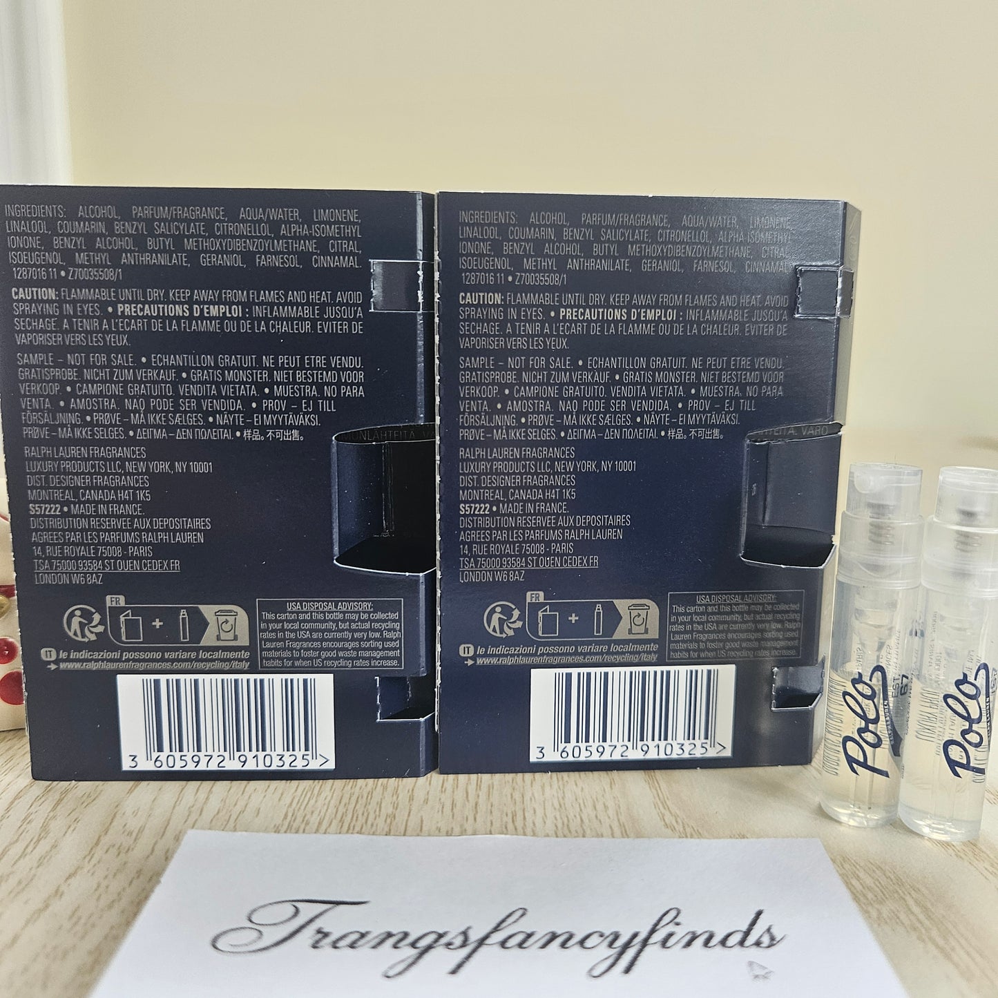 Ralph Lauren Polo Est. 67 EDT 1.2ml Sample Vial Spray x2 Men's Fragrance