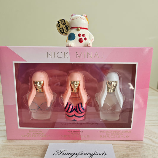 SEALED Nicki Minaj Pink Friday 3-Pc Mini Perfume Gift Set 0.25oz Each Dabber NIB
